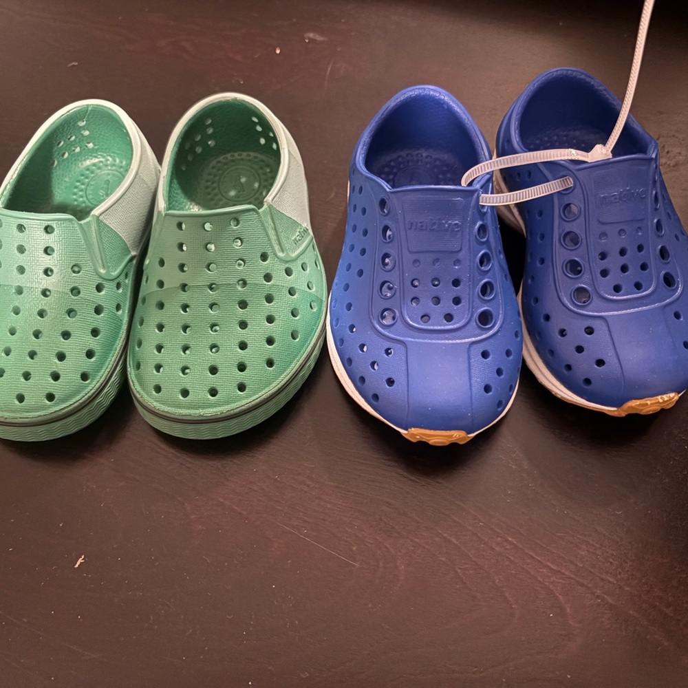 Native Kids Green and Blue Water Shoes
